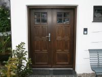 Holz-Haustür zweiflüglig mit Sprossenfenster 