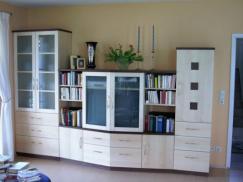 Wohnzimmerschrank aus Ahorn und Nussbaum